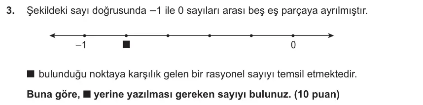 7. Sınıf Matematik 2024-2025 1. Dönem 2. Yazılı Ortak Sınav 3. Soru (Sabah Oturumu, Mazeret Sınavı) görseli