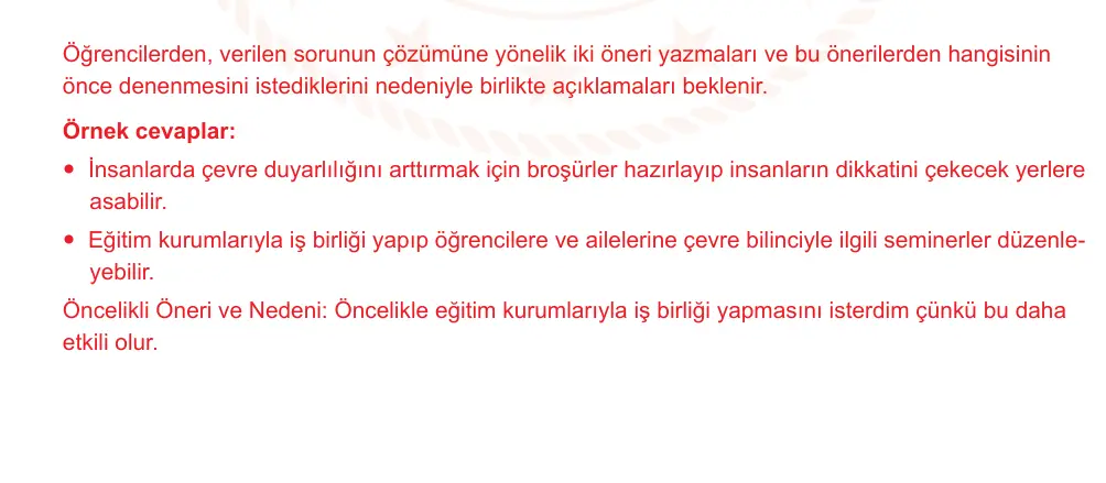 7. Sınıf Türkçe 2024-2025 1. Dönem 2. Yazılı Ortak Sınav 6. Soru (Öğle Oturumu, Mazeret Sınavı, MEB ders kitabı) resmi çözüm görseli