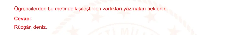 7. Sınıf Türkçe 2024-2025 1. Dönem 2. Yazılı Ortak Sınav 1. Soru (Öğle Oturumu, Mazeret Sınavı, Özgün ders kitabı) resmi çözüm görseli