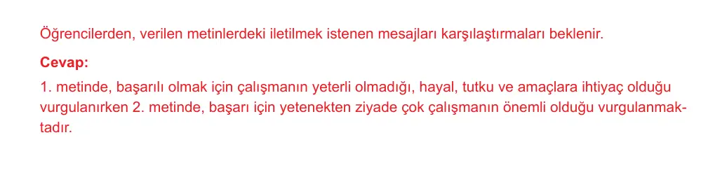 7. Sınıf Türkçe 2024-2025 1. Dönem 2. Yazılı Ortak Sınav 6. Soru (Öğle Oturumu, Mazeret Sınavı, Özgün ders kitabı) resmi çözüm görseli