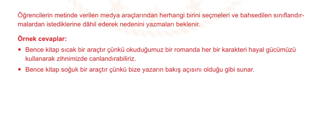 7. Sınıf Türkçe 2024-2025 1. Dönem 2. Yazılı Ortak Sınav 4. Soru (Öğle Oturumu, MEB ders kitabı) resmi çözüm görseli