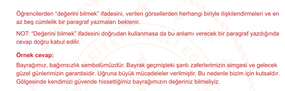 7. Sınıf Türkçe 2024-2025 1. Dönem 2. Yazılı Ortak Sınav 7. Soru (Öğle Oturumu, MEB ders kitabı) resmi çözüm görseli