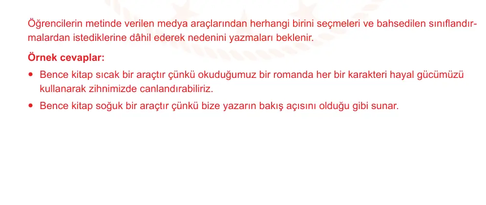 7. Sınıf Türkçe 2024-2025 1. Dönem 2. Yazılı Ortak Sınav 4. Soru (Öğle Oturumu, Özgün ders kitabı) resmi çözüm görseli