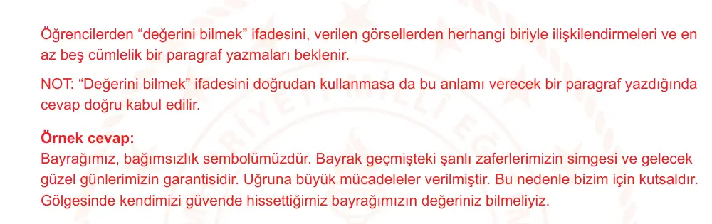 7. Sınıf Türkçe 2024-2025 1. Dönem 2. Yazılı Ortak Sınav 7. Soru (Öğle Oturumu, Özgün ders kitabı) resmi çözüm görseli