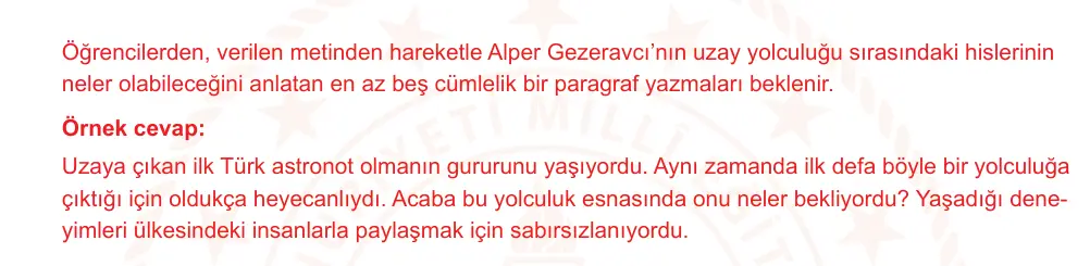 7. Sınıf Türkçe 2024-2025 1. Dönem 2. Yazılı Ortak Sınav 7. Soru (Sabah Oturumu, Mazeret Sınavı, MEB ders kitabı) resmi çözüm görseli