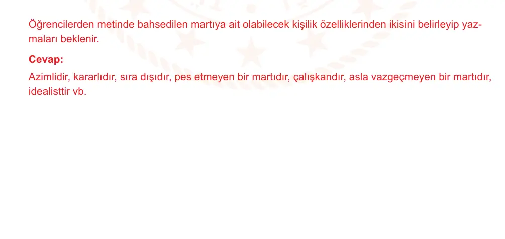 7. Sınıf Türkçe 2024-2025 1. Dönem 2. Yazılı Ortak Sınav 4. Soru (Sabah Oturumu, Özgün ders kitabı) resmi çözüm görseli