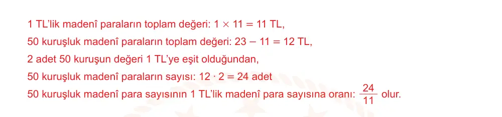 6. Sınıf Matematik 2024-2025 2. Dönem 1. Yazılı Ortak Sınav 5. Soru (Öğle Oturumu, Mazeret Sınavı) resmi çözüm görseli