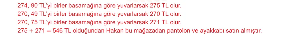 6. Sınıf Matematik 2024-2025 2. Dönem 1. Yazılı Ortak Sınav 2. Soru (Öğle Oturumu, MEB ders kitabı) resmi çözüm görseli