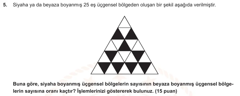 6. Sınıf Matematik 2024-2025 2. Dönem 1. Yazılı Ortak Sınav 5. Soru (Öğle Oturumu, MEB ders kitabı) görseli