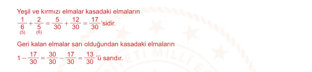6. Sınıf Matematik 2024-2025 2. Dönem 1. Yazılı Ortak Sınav 1. Soru (Sabah Oturumu, MEB ders kitabı) resmi çözüm görseli