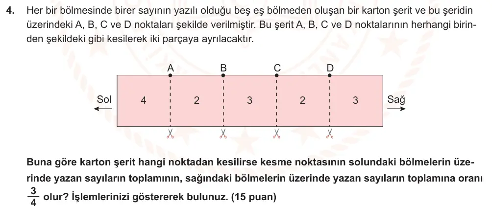 6. Sınıf Matematik 2024-2025 2. Dönem 1. Yazılı Ortak Sınav 4. Soru (Sabah Oturumu, MEB ders kitabı) görseli