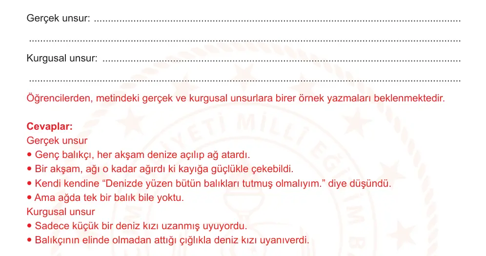 6. Sınıf Türkçe 2024-2025 2. Dönem 1. Yazılı Ortak Sınav 6. Soru (Öğle Oturumu, Mazeret Sınavı, Yıldırım ders kitabı) resmi çözüm görseli