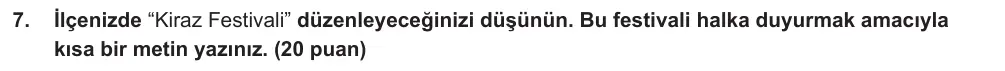 6. Sınıf Türkçe 2024-2025 2. Dönem 1. Yazılı Ortak Sınav 7. Soru (Öğle Oturumu, MEB ders kitabı) görseli