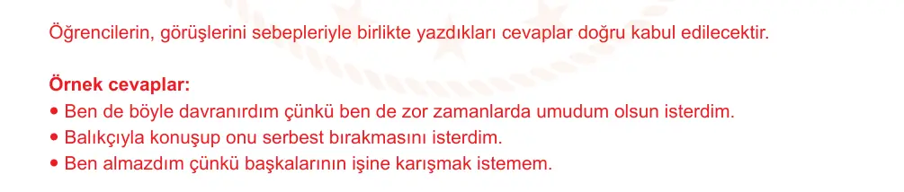 6. Sınıf Türkçe 2024-2025 2. Dönem 1. Yazılı Ortak Sınav 2. Soru (Öğle Oturumu, Yıldırım ders kitabı) resmi çözüm görseli