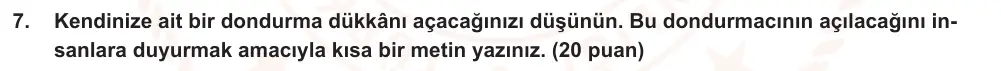 6. Sınıf Türkçe 2024-2025 2. Dönem 1. Yazılı Ortak Sınav 7. Soru (Sabah Oturumu, Mazeret Sınavı, MEB ders kitabı) görseli