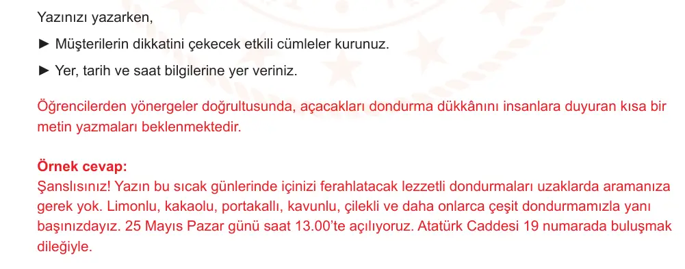6. Sınıf Türkçe 2024-2025 2. Dönem 1. Yazılı Ortak Sınav 7. Soru (Sabah Oturumu, Mazeret Sınavı, MEB ders kitabı) resmi çözüm görseli