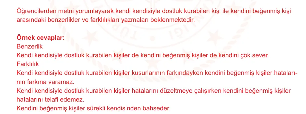6. Sınıf Türkçe 2024-2025 2. Dönem 1. Yazılı Ortak Sınav 2. Soru (Sabah Oturumu, MEB ders kitabı) resmi çözüm görseli