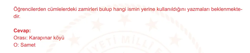 6. Sınıf Türkçe 2024-2025 2. Dönem 1. Yazılı Ortak Sınav 1. Soru (Sabah Oturumu, Yıldırım ders kitabı) resmi çözüm görseli