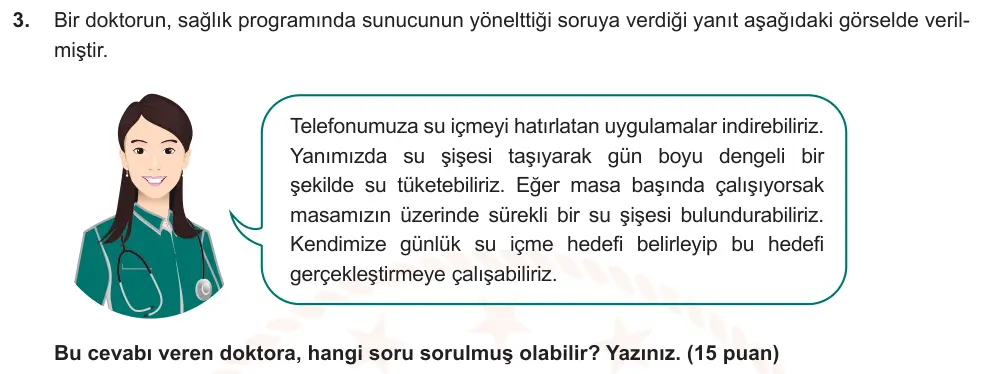 6. Sınıf Türkçe 2024-2025 2. Dönem 1. Yazılı Ortak Sınav 3. Soru (Sabah Oturumu, Yıldırım ders kitabı) görseli