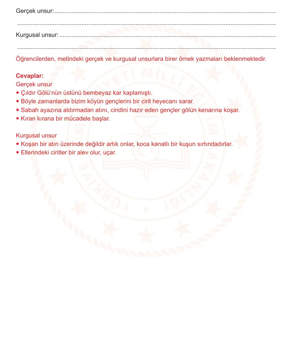 6. Sınıf Türkçe 2024-2025 2. Dönem 1. Yazılı Ortak Sınav 6. Soru (Sabah Oturumu, Yıldırım ders kitabı) resmi çözüm görseli