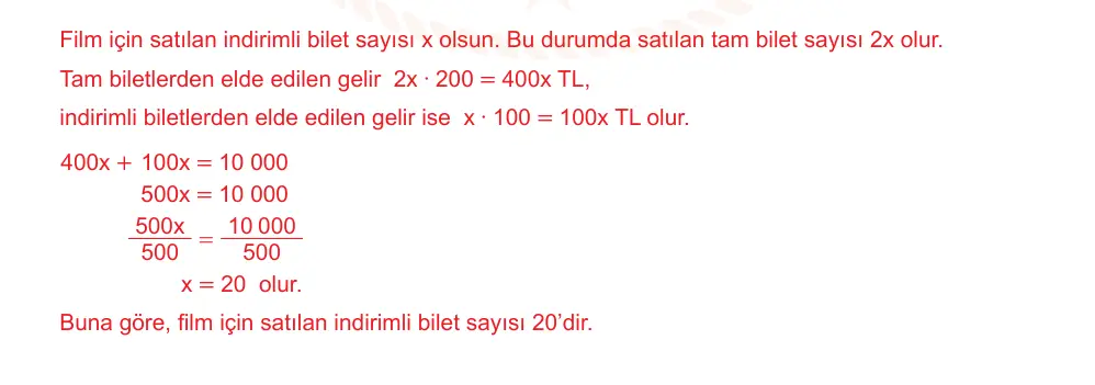 7. Sınıf Matematik 2024-2025 2. Dönem 1. Yazılı Ortak Sınav 3. Soru (Öğle Oturumu, Mazeret Sınavı) resmi çözüm görseli