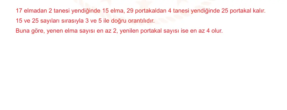 7. Sınıf Matematik 2024-2025 2. Dönem 1. Yazılı Ortak Sınav 5. Soru (Öğle Oturumu, Mazeret Sınavı) resmi çözüm görseli
