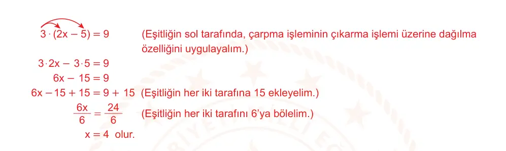 7. Sınıf Matematik 2024-2025 2. Dönem 1. Yazılı Ortak Sınav 1. Soru (Öğle Oturumu, MEB ders kitabı) resmi çözüm görseli