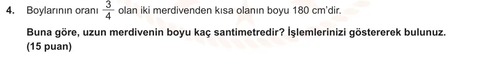 7. Sınıf Matematik 2024-2025 2. Dönem 1. Yazılı Ortak Sınav 4. Soru (Öğle Oturumu, MEB ders kitabı) görseli