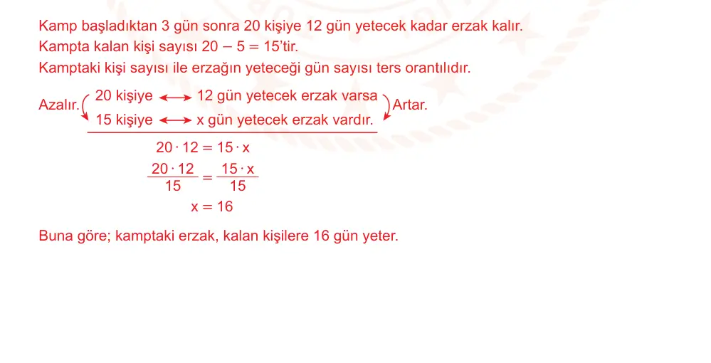 7. Sınıf Matematik 2024-2025 2. Dönem 1. Yazılı Ortak Sınav 6. Soru (Sabah Oturumu, Mazeret Sınavı) resmi çözüm görseli