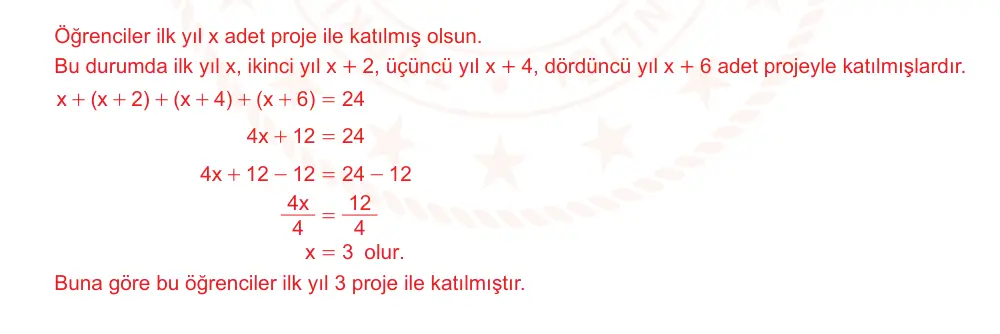 7. Sınıf Matematik 2024-2025 2. Dönem 1. Yazılı Ortak Sınav 2. Soru (Sabah Oturumu, MEB ders kitabı) resmi çözüm görseli