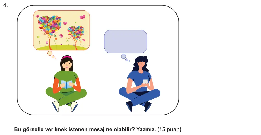 7. Sınıf Türkçe 2024-2025 2. Dönem 1. Yazılı Ortak Sınav 4. Soru (Öğle Oturumu) görseli