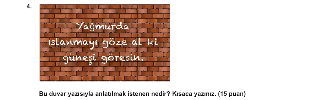 7. Sınıf Türkçe 2024-2025 2. Dönem 1. Yazılı Ortak Sınav 4. Soru (Sabah Oturumu) görseli