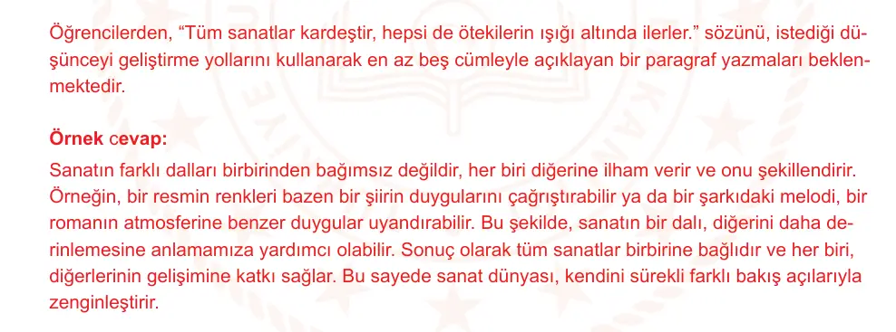 9. Sınıf Türk Dili ve Edebiyatı 2024-2025 2. Dönem 1. Yazılı Ortak Sınav 7. Soru (Sabah Oturumu, Mazeret Sınavı) resmi çözüm görseli
