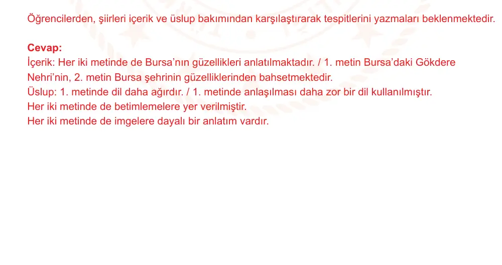 9. Sınıf Türk Dili ve Edebiyatı 2024-2025 2. Dönem 1. Yazılı Ortak Sınav 3. Soru (Sabah Oturumu, MEB ders kitabı) resmi çözüm görseli