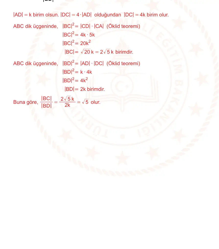 9. Sınıf Matematik 2024-2025 2. Dönem 1. Yazılı Ortak Sınav 4. Soru (Öğle Oturumu, Mazeret Sınavı) resmi çözüm görseli