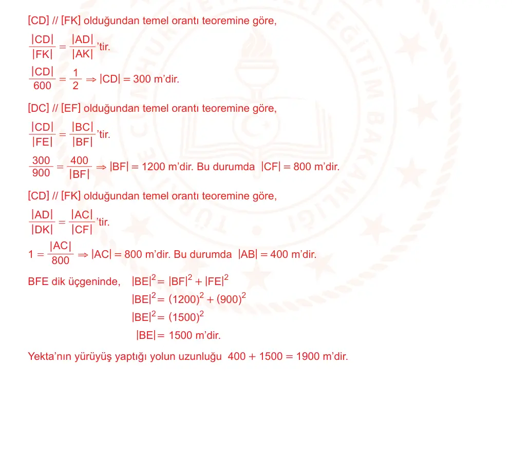 9. Sınıf Matematik 2024-2025 2. Dönem 1. Yazılı Ortak Sınav 6. Soru (Öğle Oturumu, Mazeret Sınavı) resmi çözüm görseli
