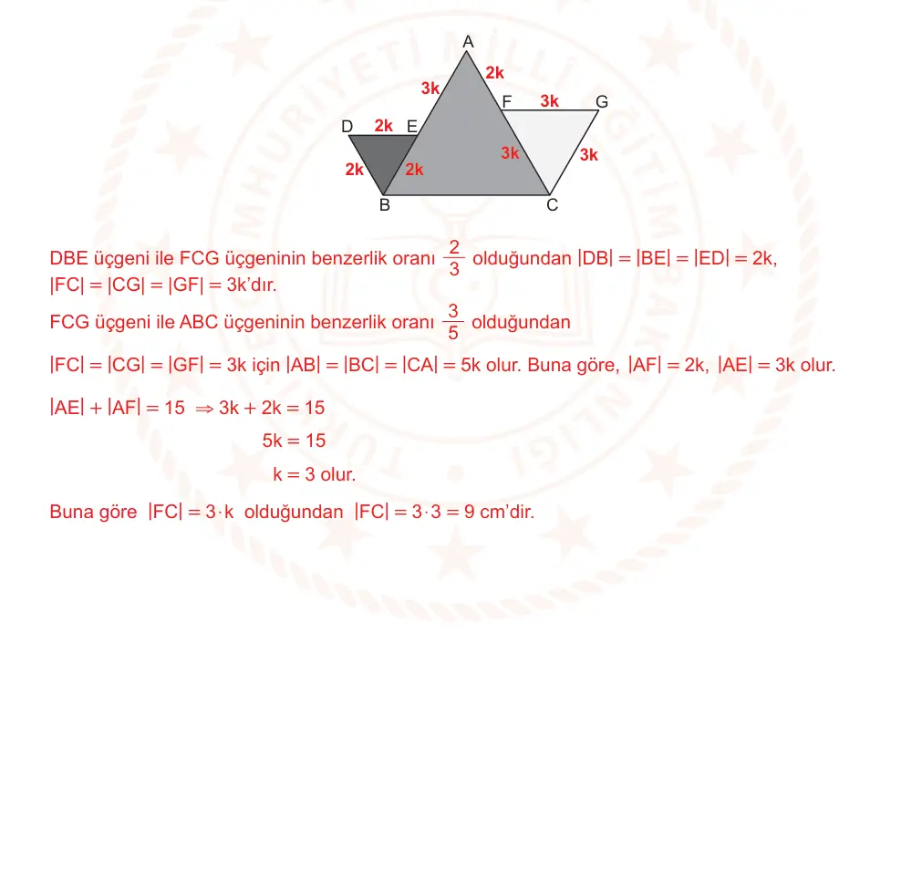 9. Sınıf Matematik 2024-2025 2. Dönem 1. Yazılı Ortak Sınav 2. Soru (Öğle Oturumu, MEB ders kitabı) resmi çözüm görseli
