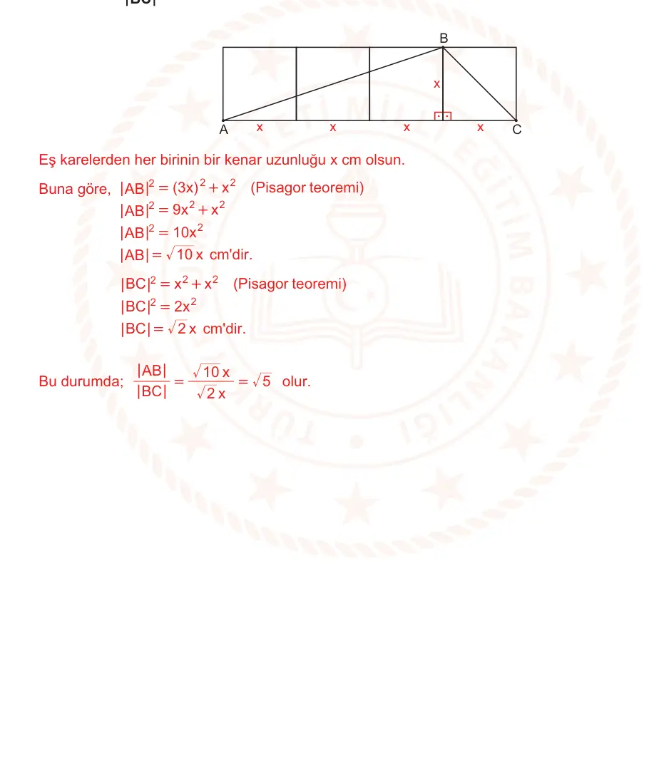 9. Sınıf Matematik 2024-2025 2. Dönem 1. Yazılı Ortak Sınav 5. Soru (Öğle Oturumu, MEB ders kitabı) resmi çözüm görseli