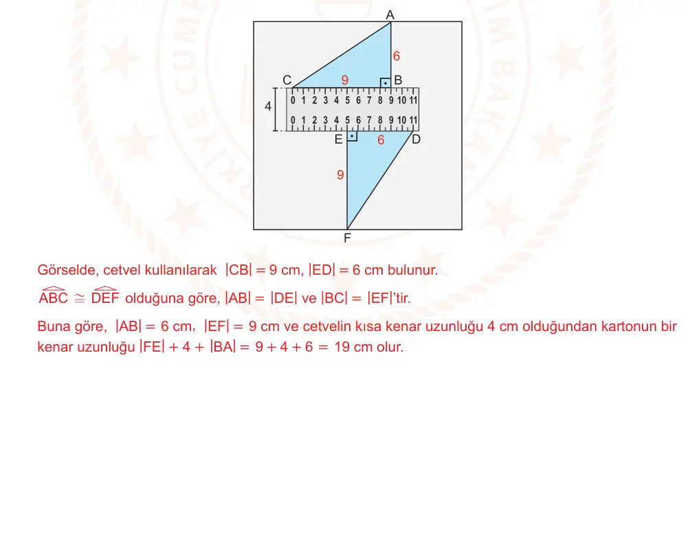 9. Sınıf Matematik 2024-2025 2. Dönem 1. Yazılı Ortak Sınav 6. Soru (Öğle Oturumu, MEB ders kitabı) resmi çözüm görseli