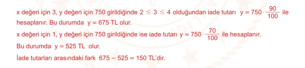 9. Sınıf Matematik 2024-2025 2. Dönem 1. Yazılı Ortak Sınav 7. Soru (Öğle Oturumu, MEB ders kitabı) resmi çözüm görseli