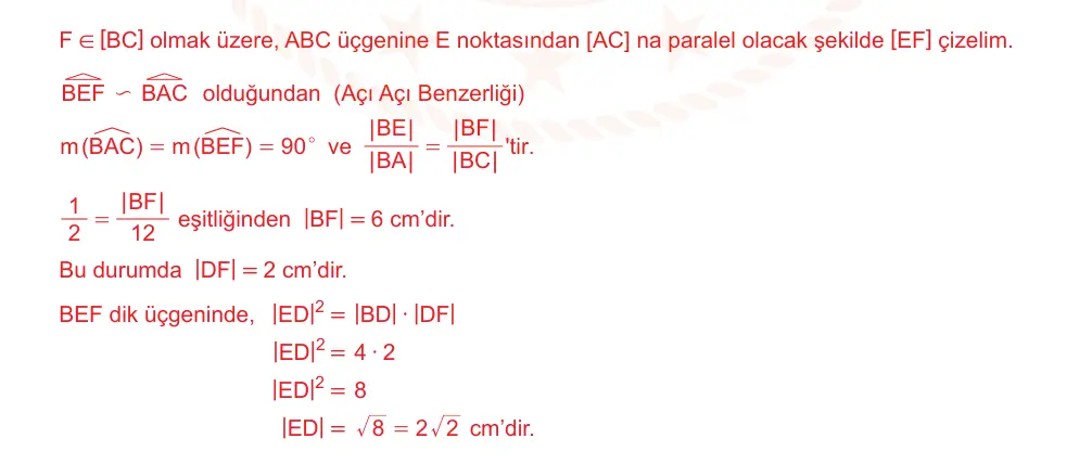 9. Sınıf Matematik 2024-2025 2. Dönem 1. Yazılı Ortak Sınav 3. Soru (Sabah Oturumu, Mazeret Sınavı) resmi çözüm görseli