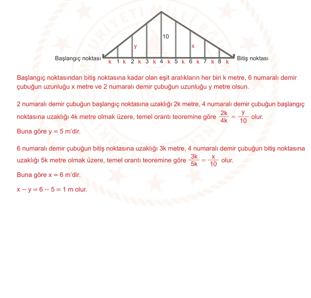 9. Sınıf Matematik 2024-2025 2. Dönem 1. Yazılı Ortak Sınav 3. Soru (Sabah Oturumu, MEB ders kitabı) resmi çözüm görseli