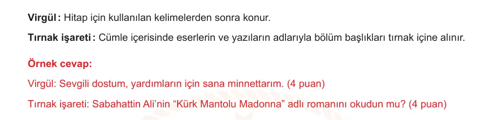 7. Sınıf Türkçe 2025-2026 1. Dönem 1. Yazılı Ortak Sınav 7. Soru (Öğle Oturumu, Mazeret Sınavı) resmi çözüm görseli