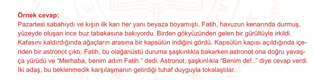 7. Sınıf Türkçe 2025-2026 1. Dönem 1. Yazılı Ortak Sınav 8. Soru (Öğle Oturumu, Mazeret Sınavı) resmi çözüm görseli