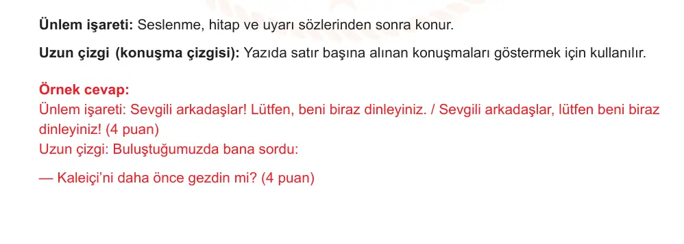 7. Sınıf Türkçe 2025-2026 1. Dönem 1. Yazılı Ortak Sınav 4. Soru (Sabah Oturumu, Mazeret Sınavı) resmi çözüm görseli