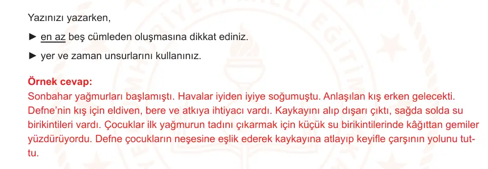 7. Sınıf Türkçe 2025-2026 1. Dönem 1. Yazılı Ortak Sınav 8. Soru (Sabah Oturumu, Mazeret Sınavı) resmi çözüm görseli