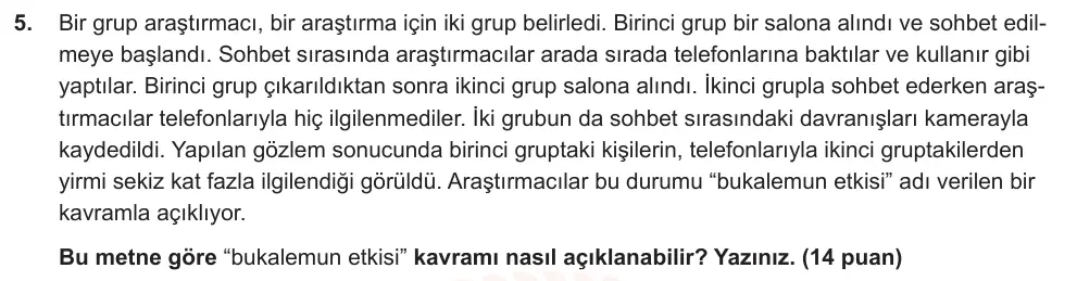 8. Sınıf Türkçe 2025-2026 1. Dönem 1. Yazılı Ortak Sınav 5. Soru (Öğle Oturumu, MEB ders kitabı) görseli