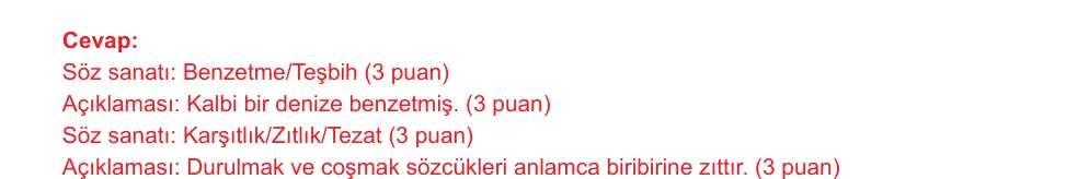 8. Sınıf Türkçe 2025-2026 1. Dönem 1. Yazılı Ortak Sınav 4. Soru (Sabah Oturumu, Mazeret Sınavı) resmi çözüm görseli