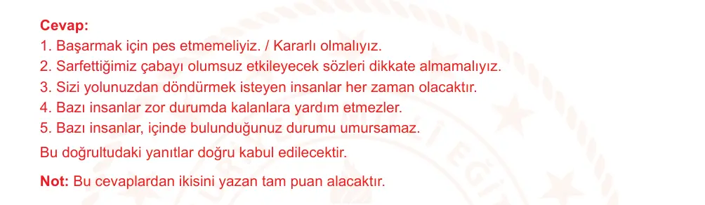 8. Sınıf Türkçe 2025-2026 1. Dönem 1. Yazılı Ortak Sınav 5. Soru (Sabah Oturumu, Mazeret Sınavı) resmi çözüm görseli
