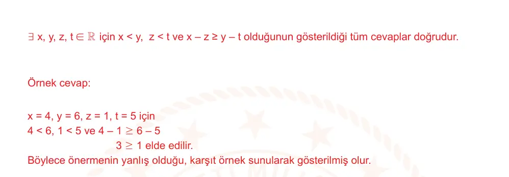 9. Sınıf Matematik 2025-2026 1. Dönem 1. Yazılı Ortak Sınav 6. Soru (Öğle Oturumu, Mazeret Sınavı) resmi çözüm görseli